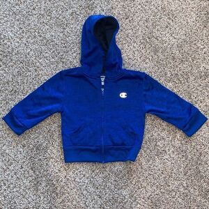 Champion kids baby zip up hoodie blue 6 to 9 months